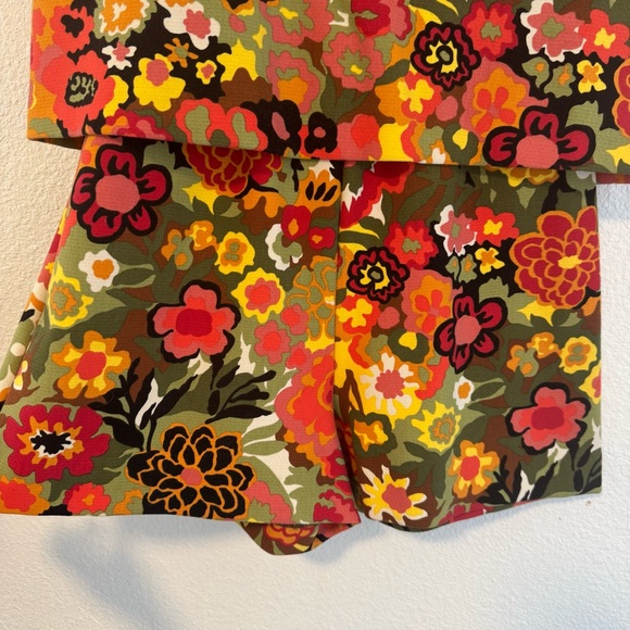 Zara Trafaluc Floral Romper in Green & Orange Small - Picture 4 of 14